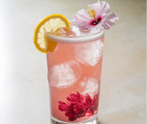 pink gin fizz